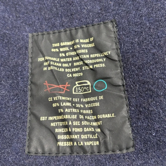 AQUASCUTUM Sz 40 Wool Removable Lining Herringbone Shoulder Pads Mid-Length Coat - Picture 9 of 16